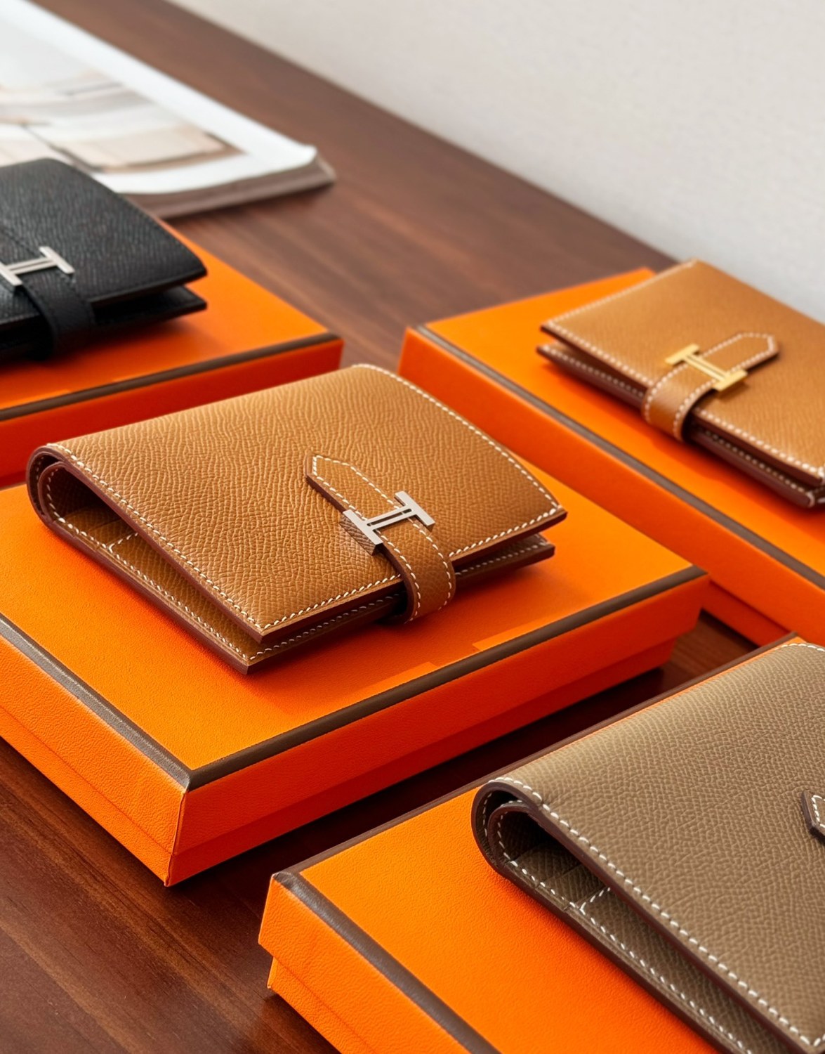 Hermes Bearn H-clip Short Wallet: Stylish And Elegant Epsom Calfskin Card Holder Bag Bags #170043