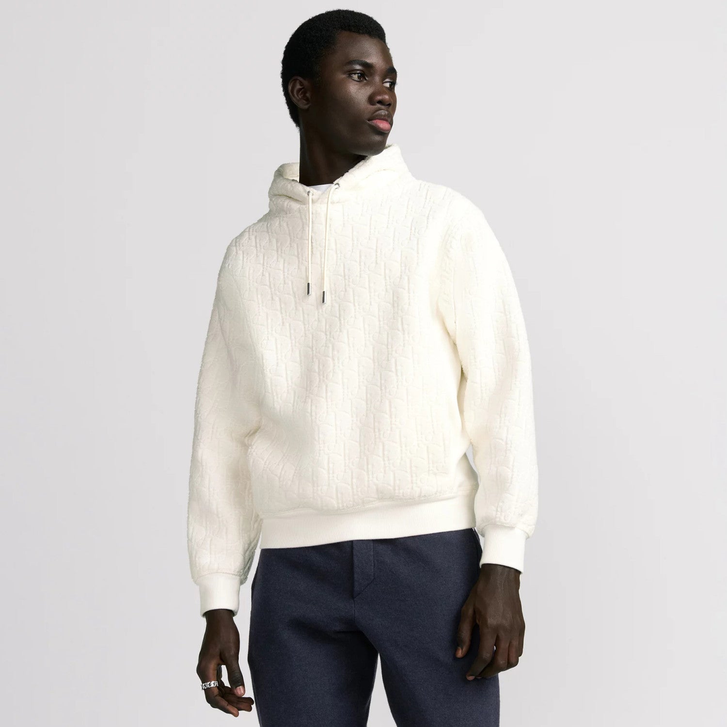 Dior Men's Spring/Autumn Solid Colour Letter Jacquard Drawstring Long Sleeve Hoodie Hooded #77724