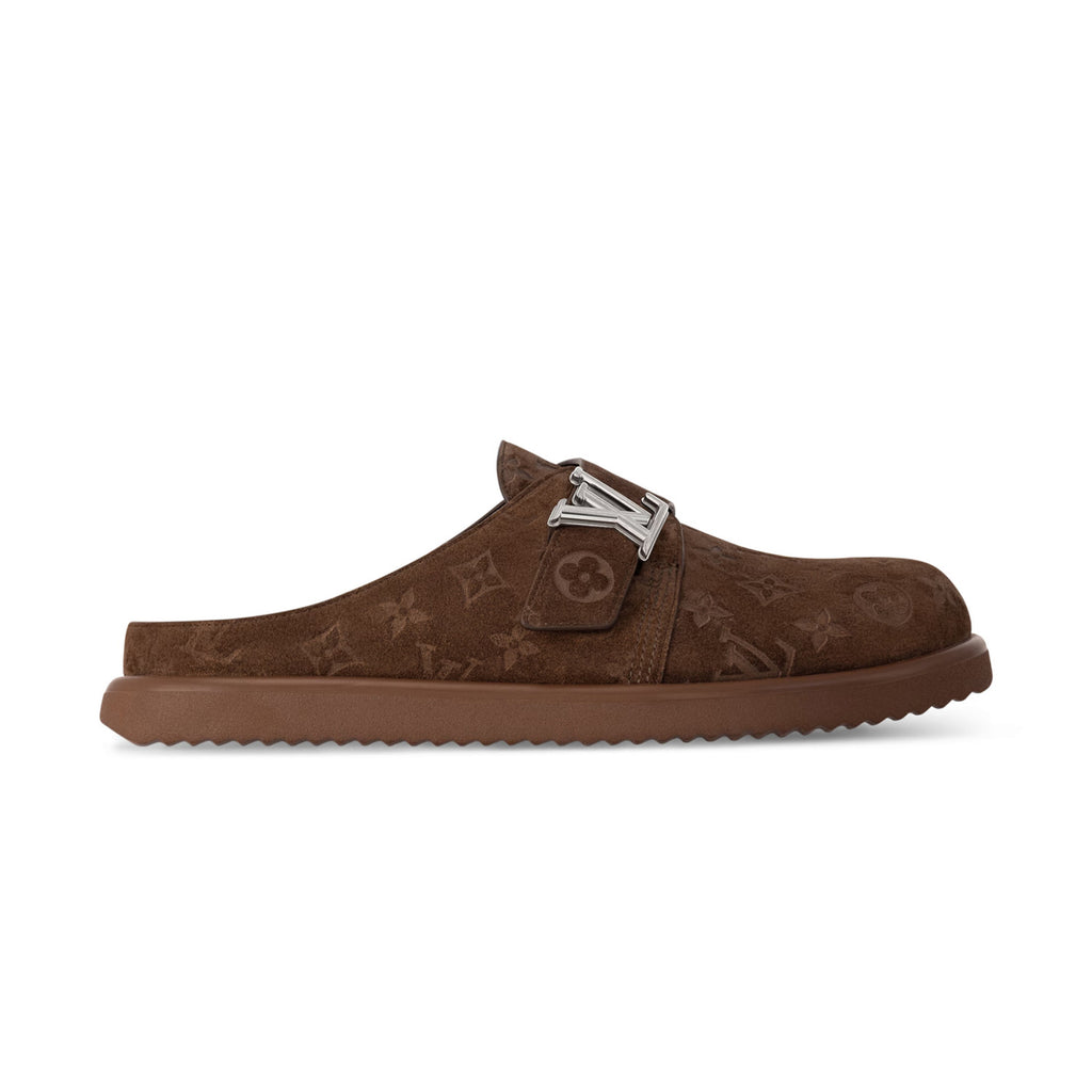 Louis Vuitton LV Easy Mule Men's Summer Solid Color Letter Print Suede Leather Birkenstock Shoes #77696