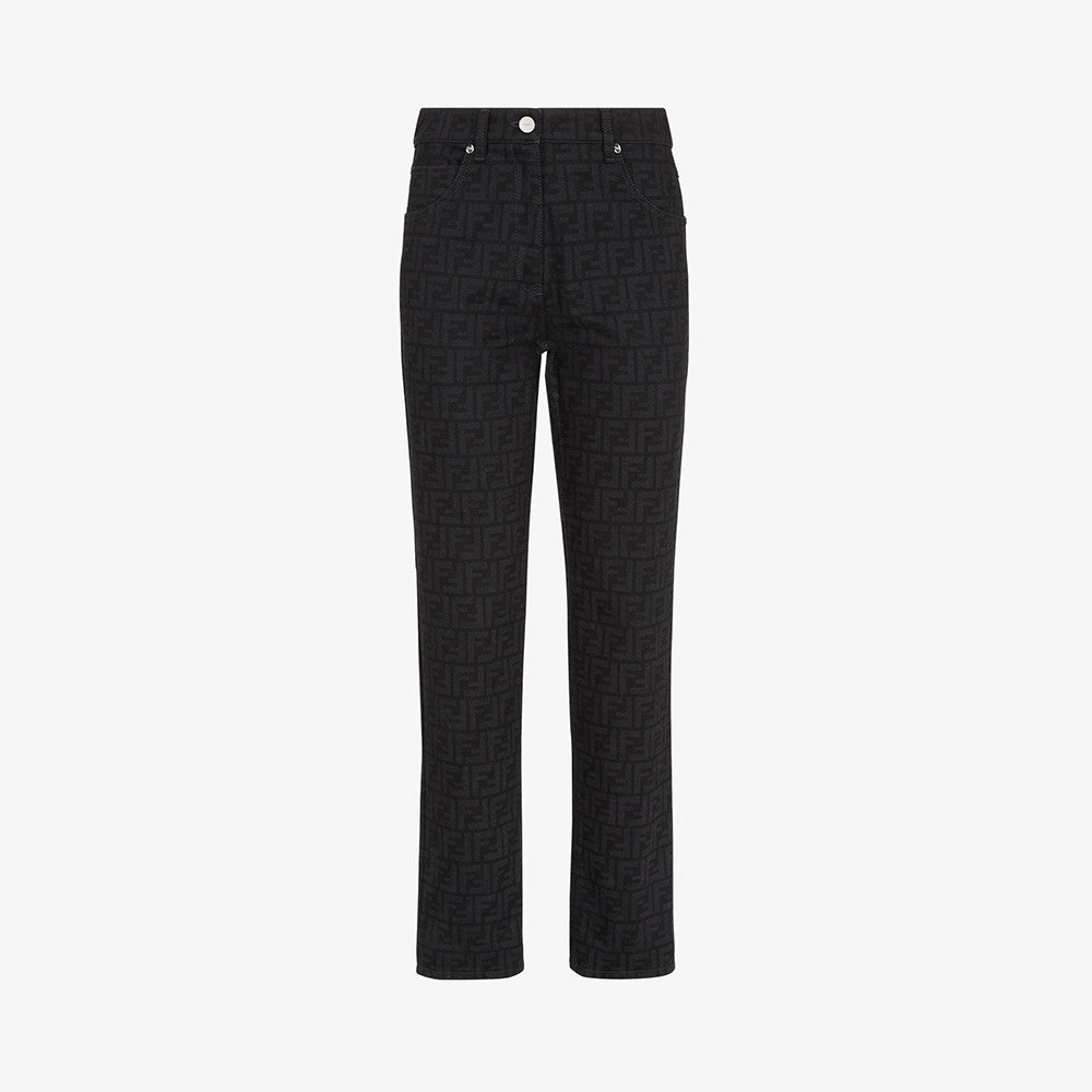 Fendi FF Motif Denim Jacket Long Jeans Jeans Black #333143
