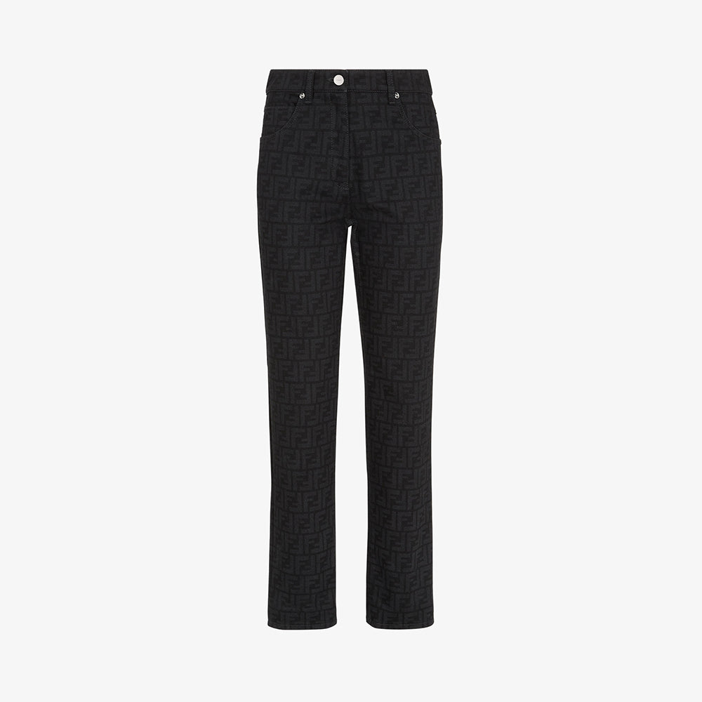 Fendi FF Motif Denim Jacket Long Jeans Jeans Black #333143