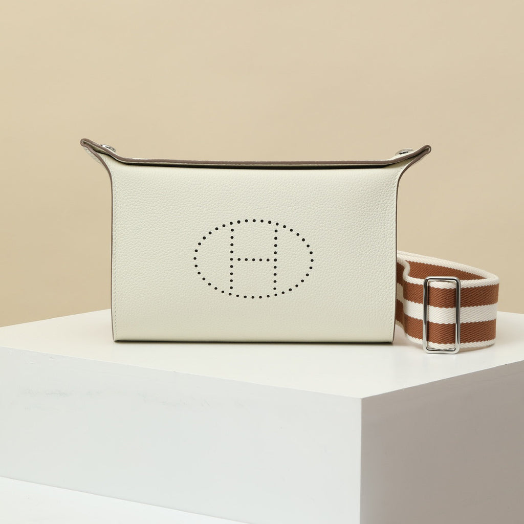 Hermès Videpoches Men's and Women's Fashion Classic Solid Color Leather Adjustable Canvas Strap Shoulder Bag Crossbody Bag Messenger Bag Bags H084283CKAC #78918