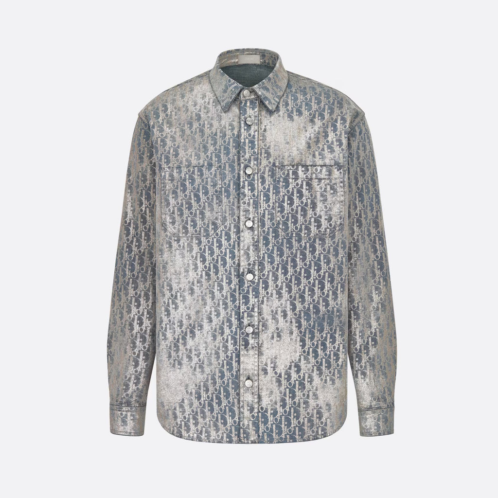Dior Oblique Overshirt Letter Denim Long Sleeve Shirt Jacket #96663