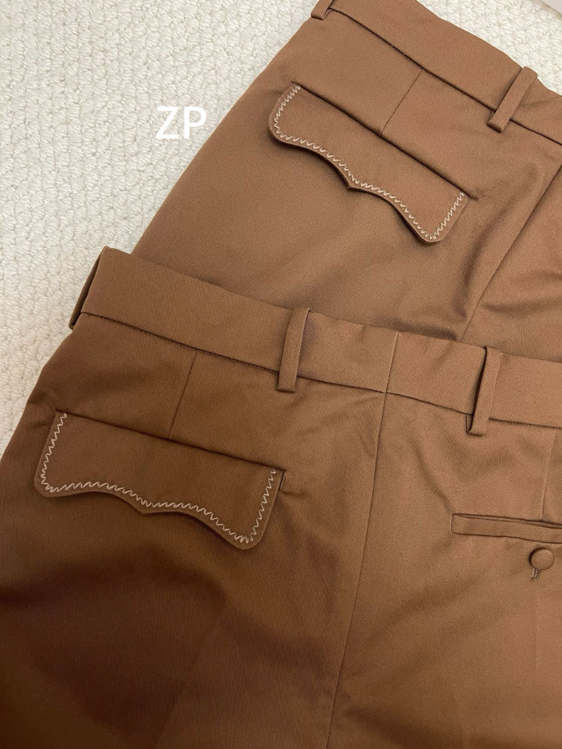 Louis Vuitton Men's Spring & Autumn Solid Color Button Mid Waist Straight Leg Casual Pants #75527