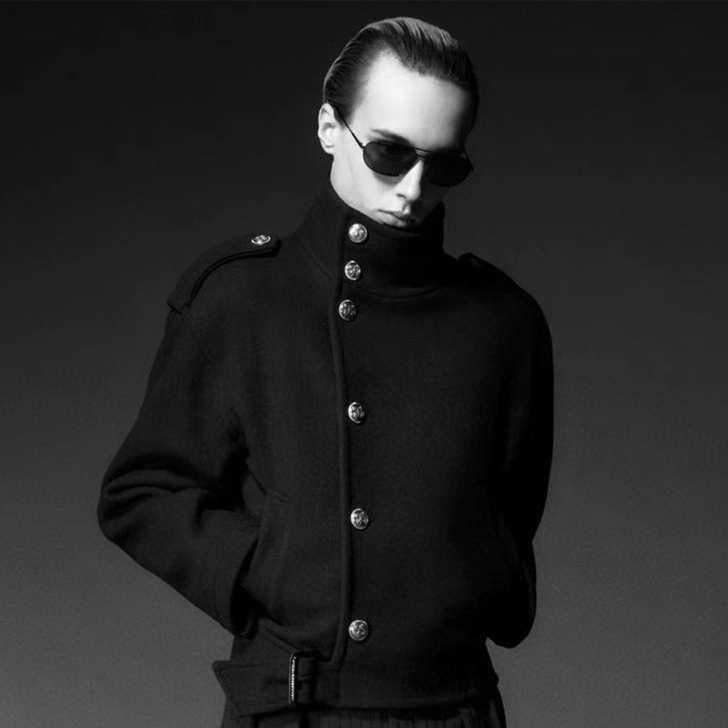 Saint Laurent Men's Spring And Fall Solid Color Wool Lapel Single-Breasted Loose Jacket Long-Sleeved Coat Ngvp #7358