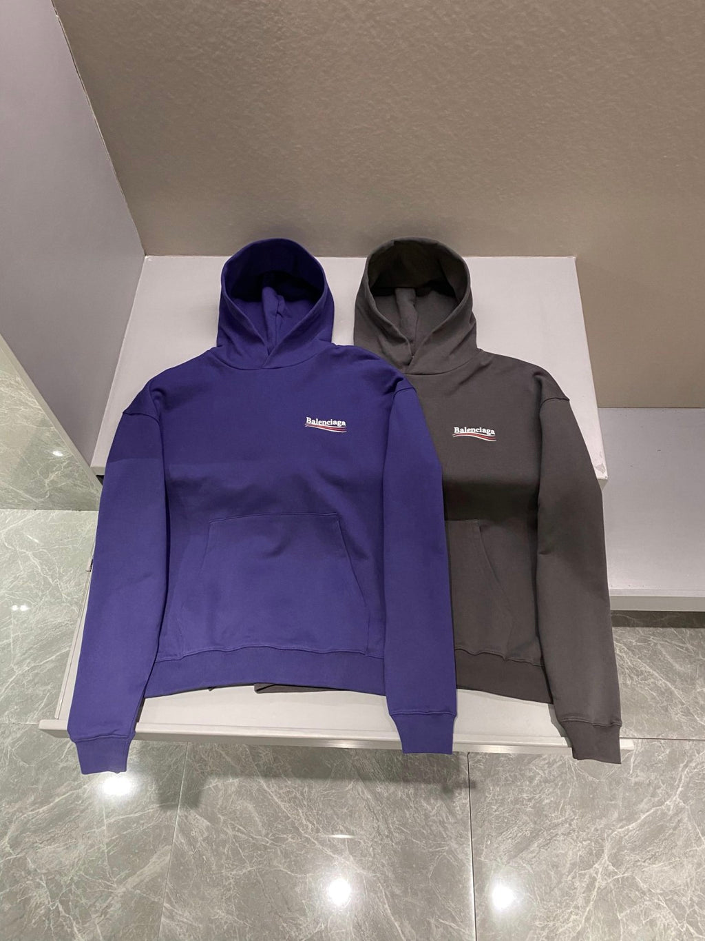 Balenciaga Men's And Women's Spring And Fall Embroidered Letters Logo Solid Color Cotton Hooded Sweatshirt #73374
