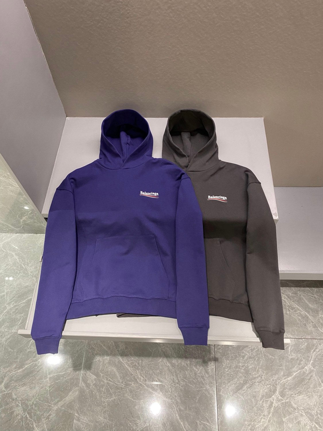 Balenciaga Men's And Women's Spring And Fall Embroidered Letters Logo Solid Color Cotton Hooded Sweatshirt #73374