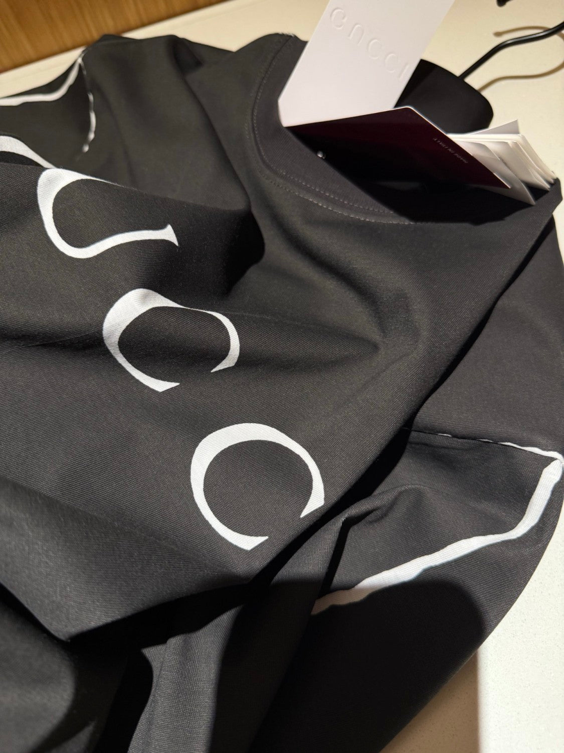 Gucci Men's Summer Solid Color Letter Print Round Neck Cotton Short Sleeve T-Shirt #75964