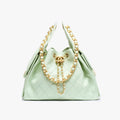 Chanel Women's Classic Double C Logo Solid Color Cowhide & Leather Tote Shoulder Bag Bags #77512