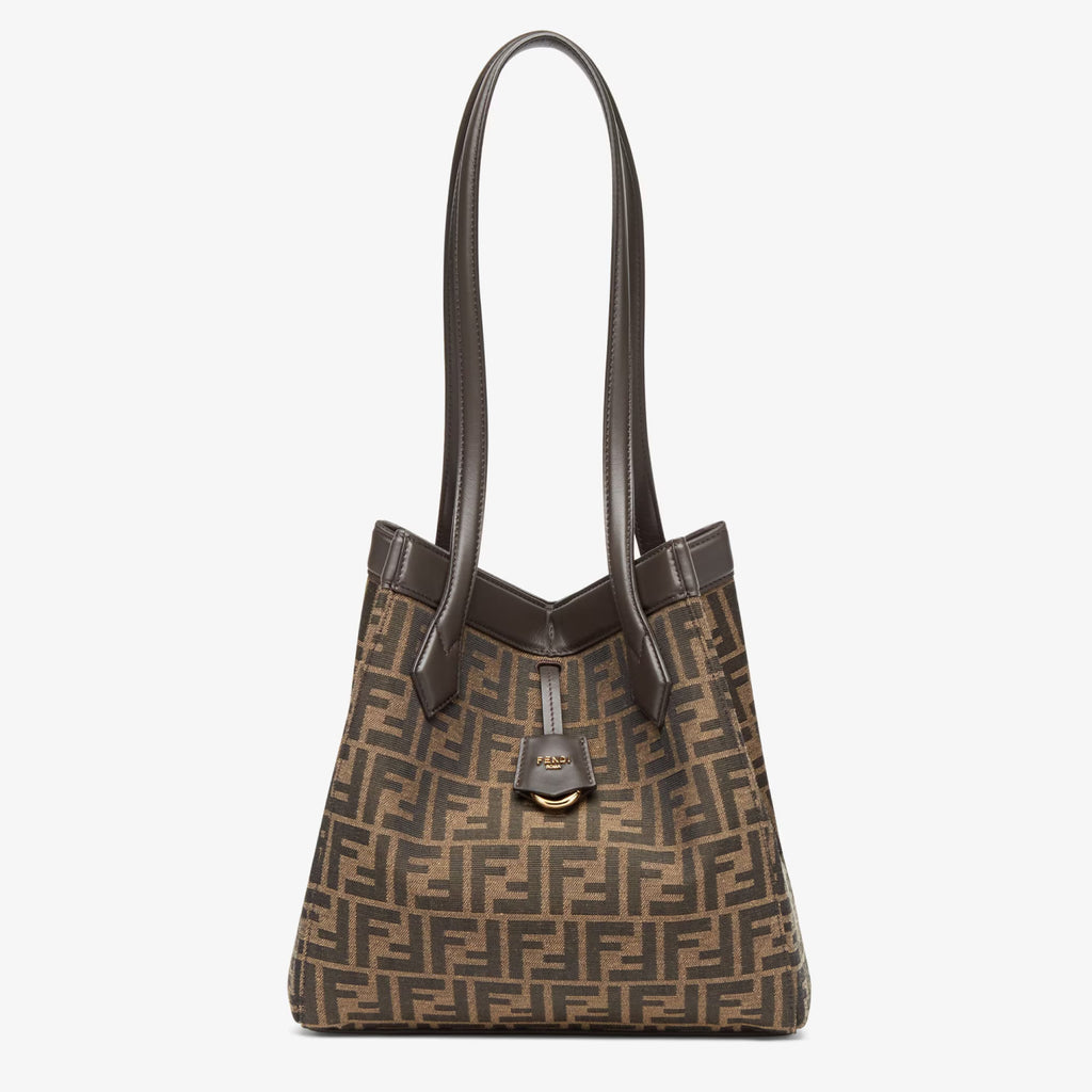 Fendi Origami Medium Handbag Brown FF Jacquard Fabric Handbag Women's Luxury Trend Clutch Temperament Fashion Bag Bags 8BS083AFPMF1GL7  #81635