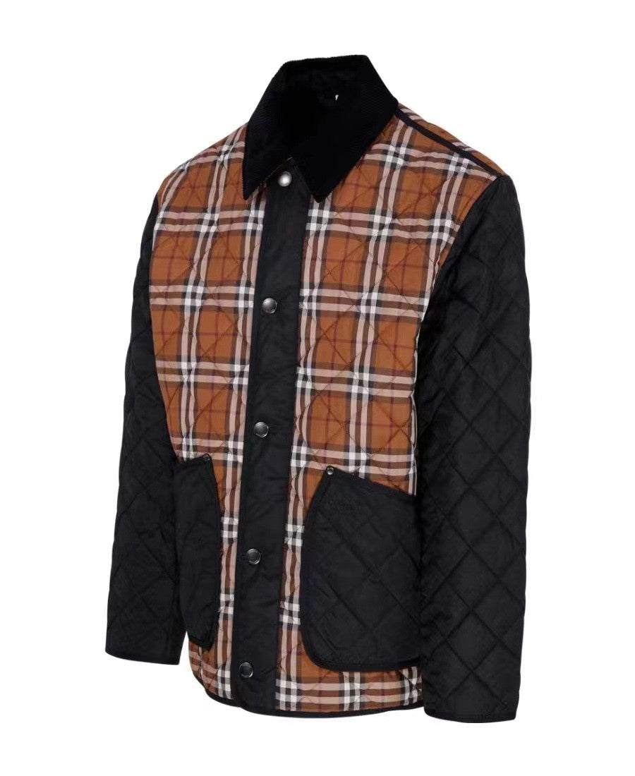 Burberry Men's And Women's Fall And Winter Color Blocking Plaid Print Single Breasted Loose Casual Long Sleeved Jacket #73144