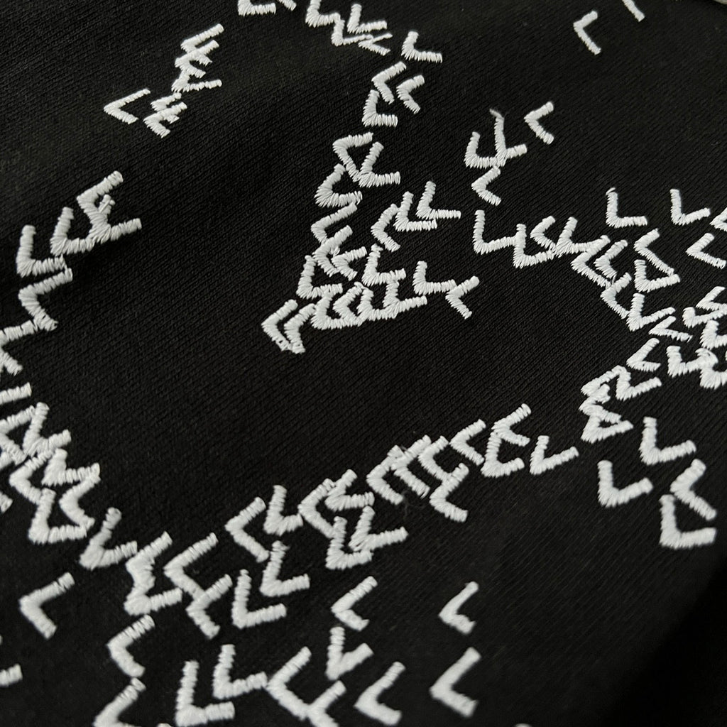 Louis Vuitton Black Embroidered Loose Fitting Short Sleeved T-shirt #21553