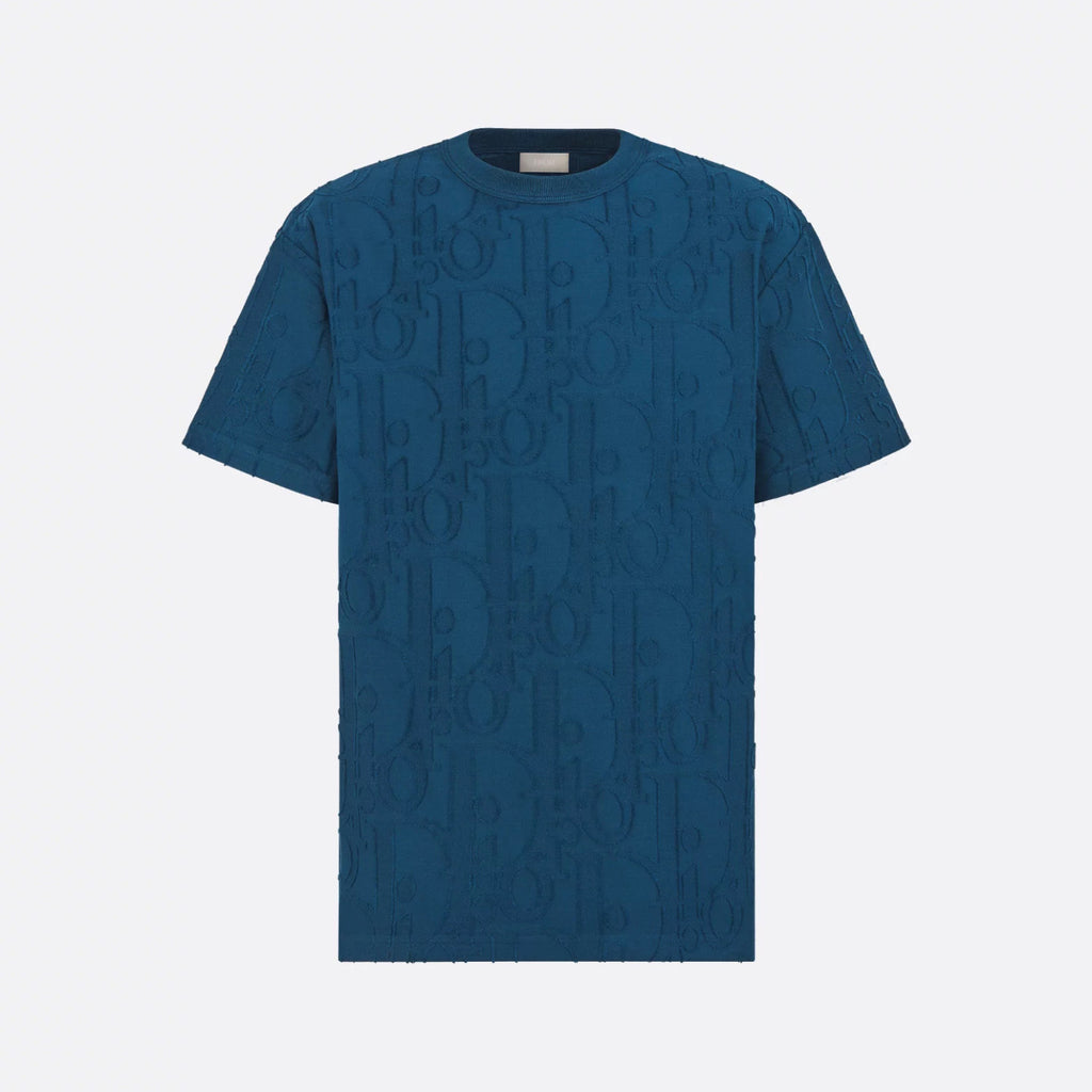 Dior Men's Summer Solid Colour Cotton Loose Plain Knit Printed Short Sleeve T-Shirt #76976