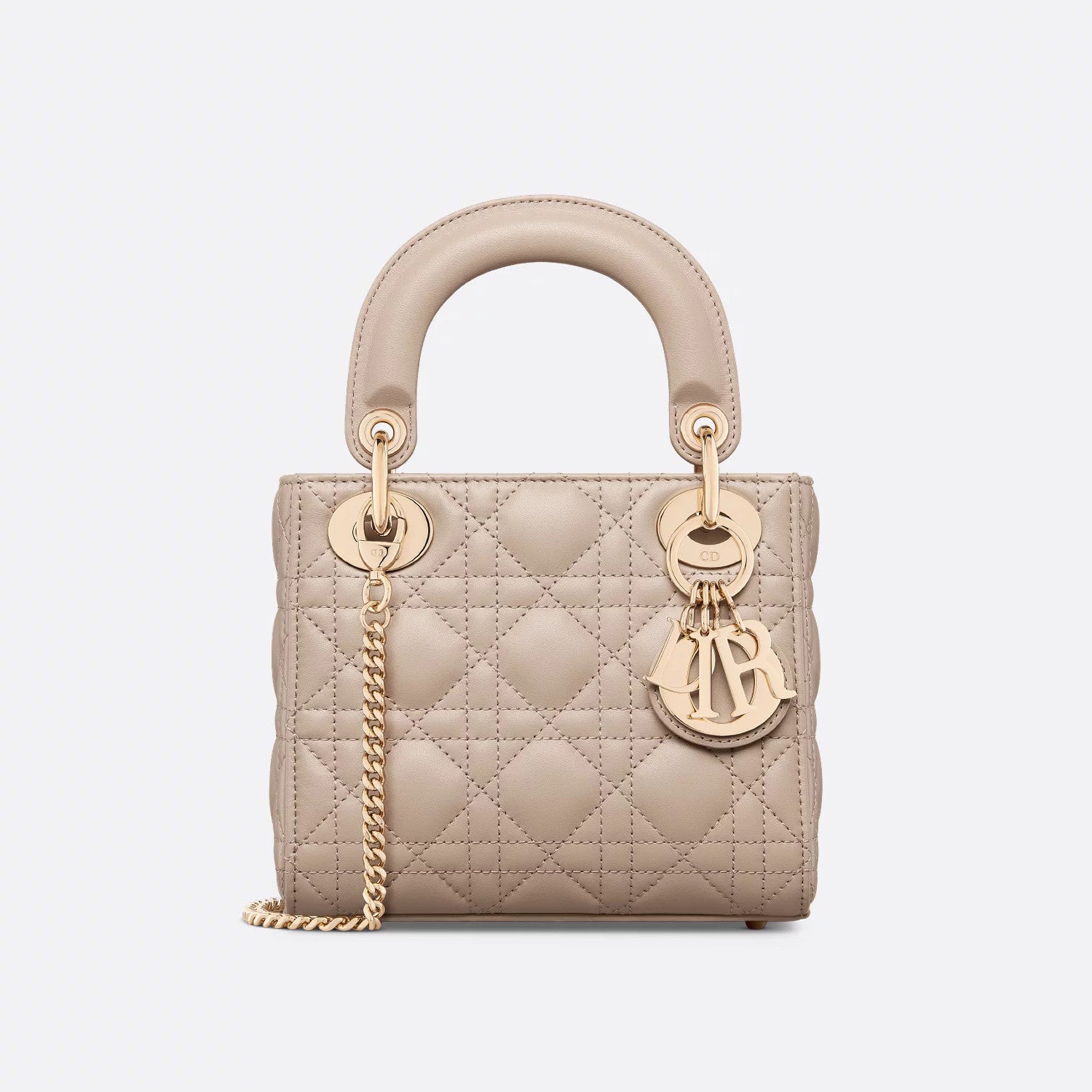 Dior Lady Women's Solid Color Metal Pendant Removable Chain Shoulder Strap Wicker Pattern Sheepskin Leather Single Shoulder Crossbody Handbag Bag Bags #77461