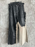Rick Owens Waxed Colorblock Wide-leg Pants #334947