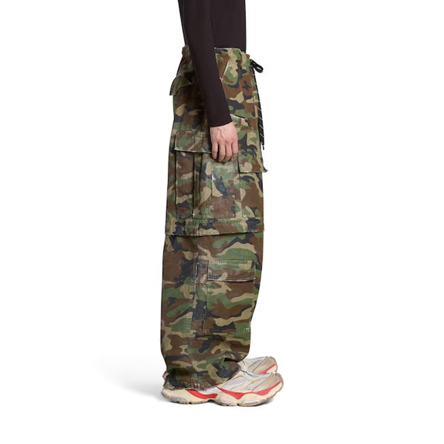 Balenciaga Men's Spring And Autumn Retro Old Camouflage Work Pants Detachable Baggy Jeans High Street Fashion Straight Casual Pants Ngvp #1183