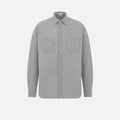 DIOR Men's Grey Cotton Denim Oblique Printed Shirt Blouse Spring Autumn Lapel Single Breasted Fashion Casual Jacket Shirt #71845