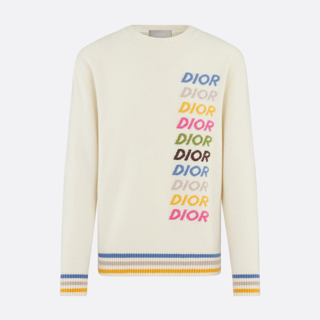 Dior Men's Spring & Autumn Colorful Logo Letter Embroidery Crew Neck Cashmere Sweater Pullover #97942