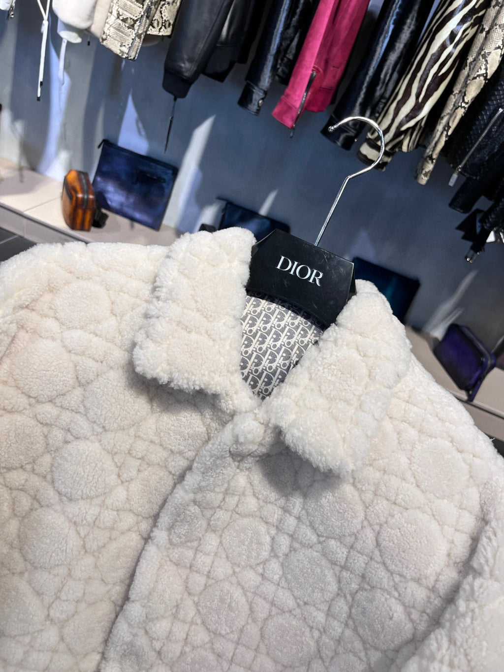 Dior Men's Solid Color Spring Wool Quilted Plaid Lapel Single Breasted Fitted Long Sleeve Jacket #9443