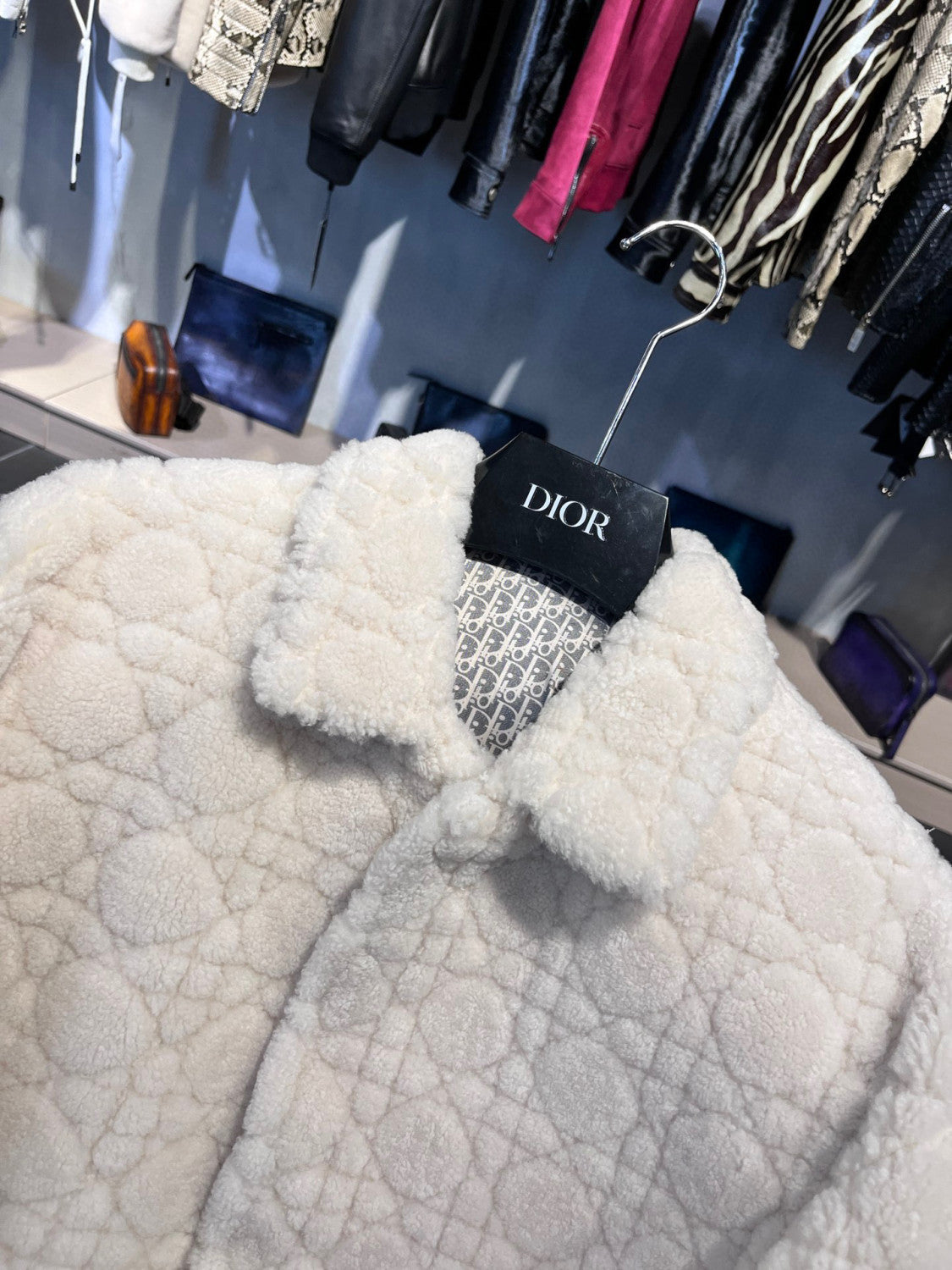 Dior Men's Solid Color Spring Wool Quilted Plaid Lapel Single Breasted Fitted Long Sleeve Jacket #9443