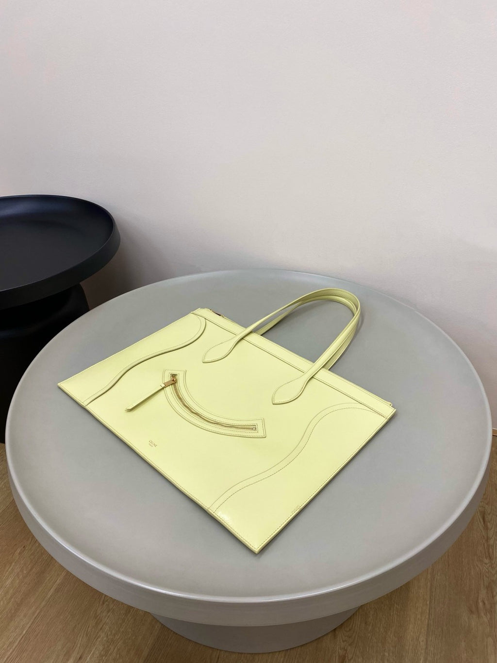 Celine Flat Cabas Smile Leather Bags Handbag Commuter Laptop Bag # 195374