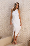 Stop The World Midi Dress White
