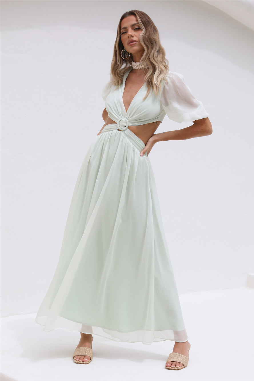 Ocean Ripples Maxi Dress Green