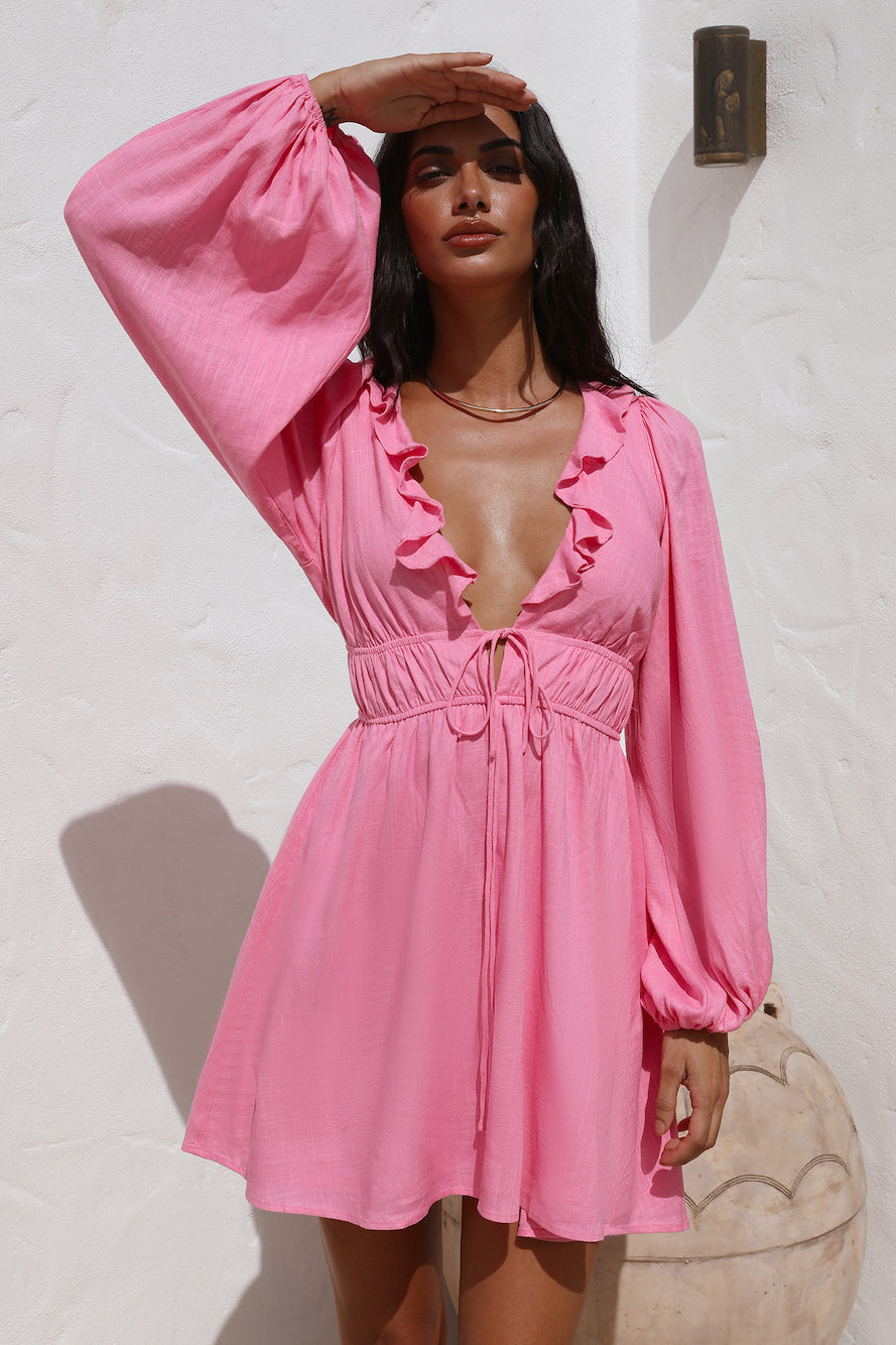 No Need To Talk Dress Pink