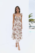Florienne Tiered Midi Dress Mauve