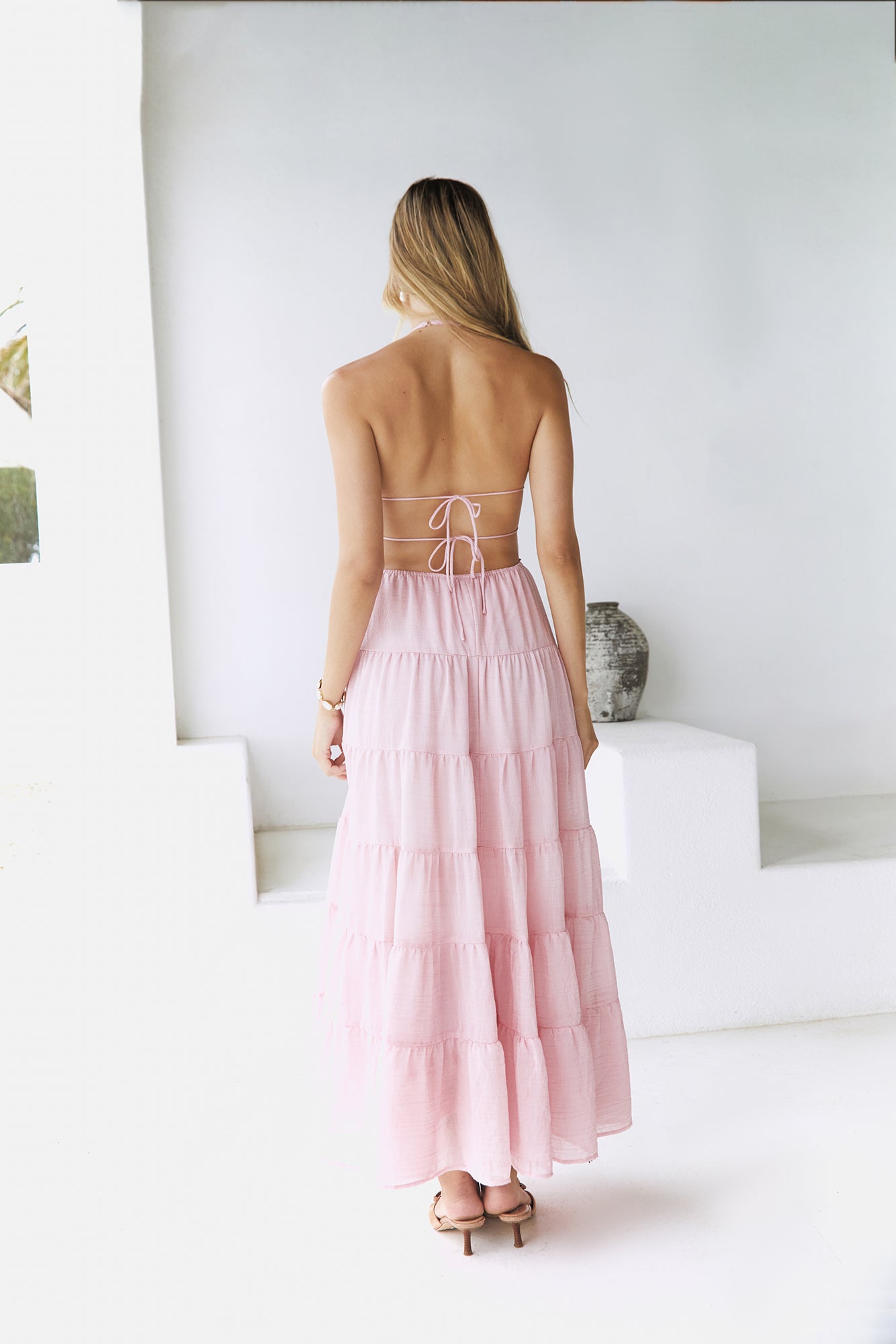Renaissance Art Maxi Dress Pink