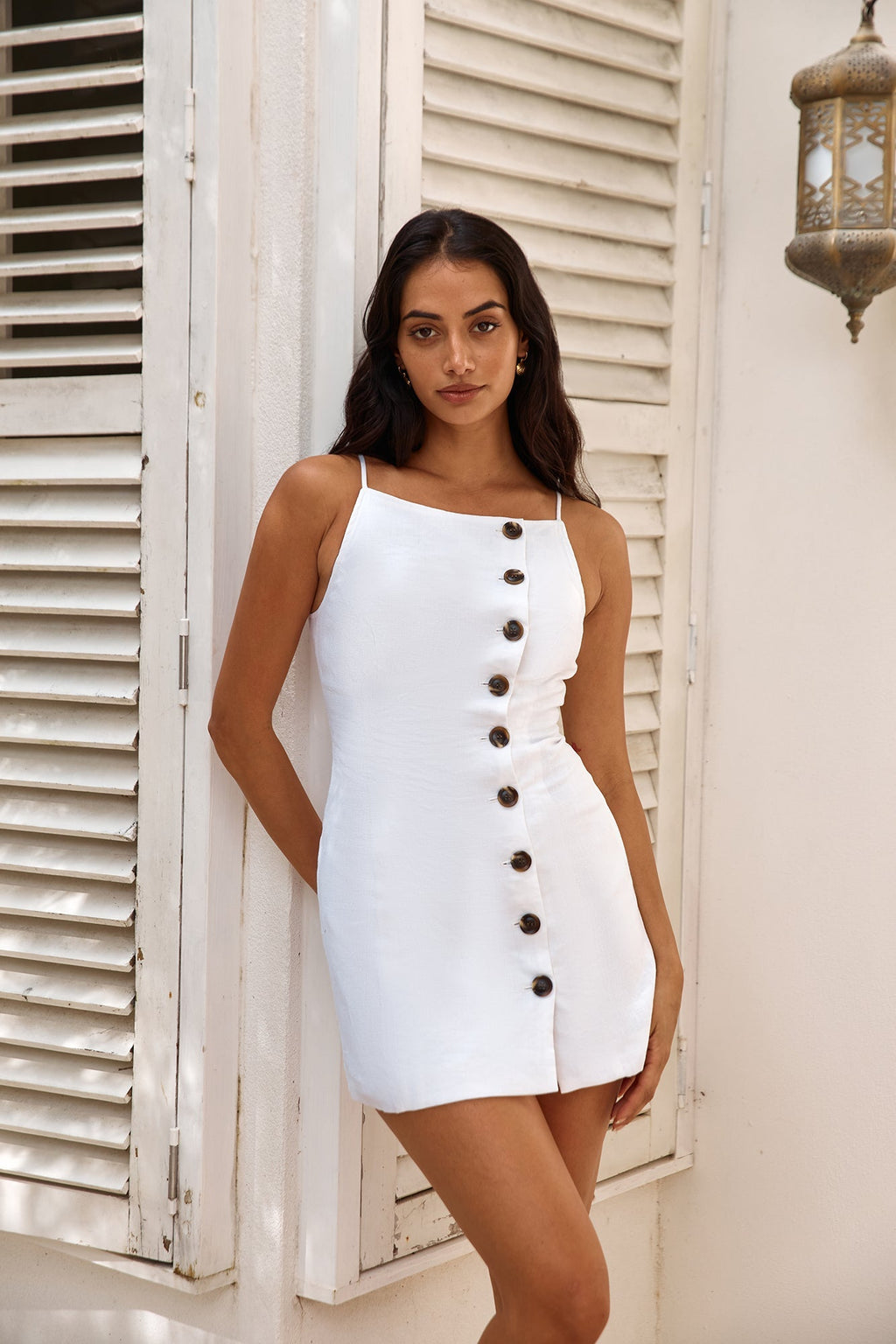 SNDYS Allegra Linen Mini Dress White
