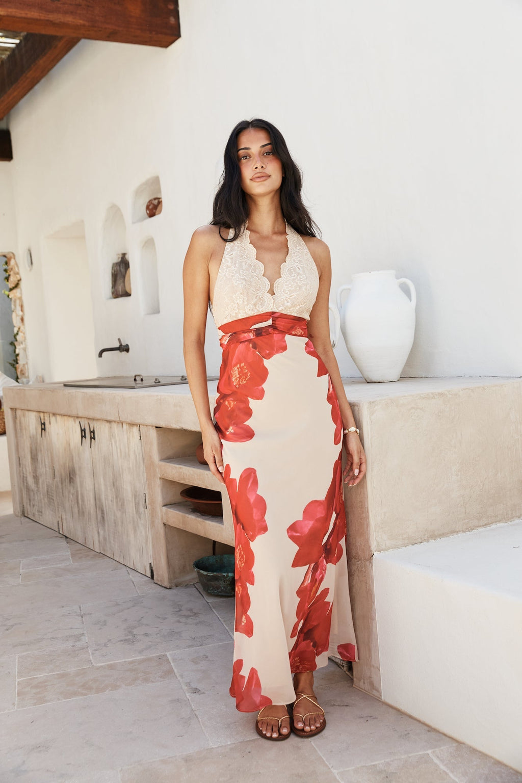Sahara Sunset Maxi Dress Cream