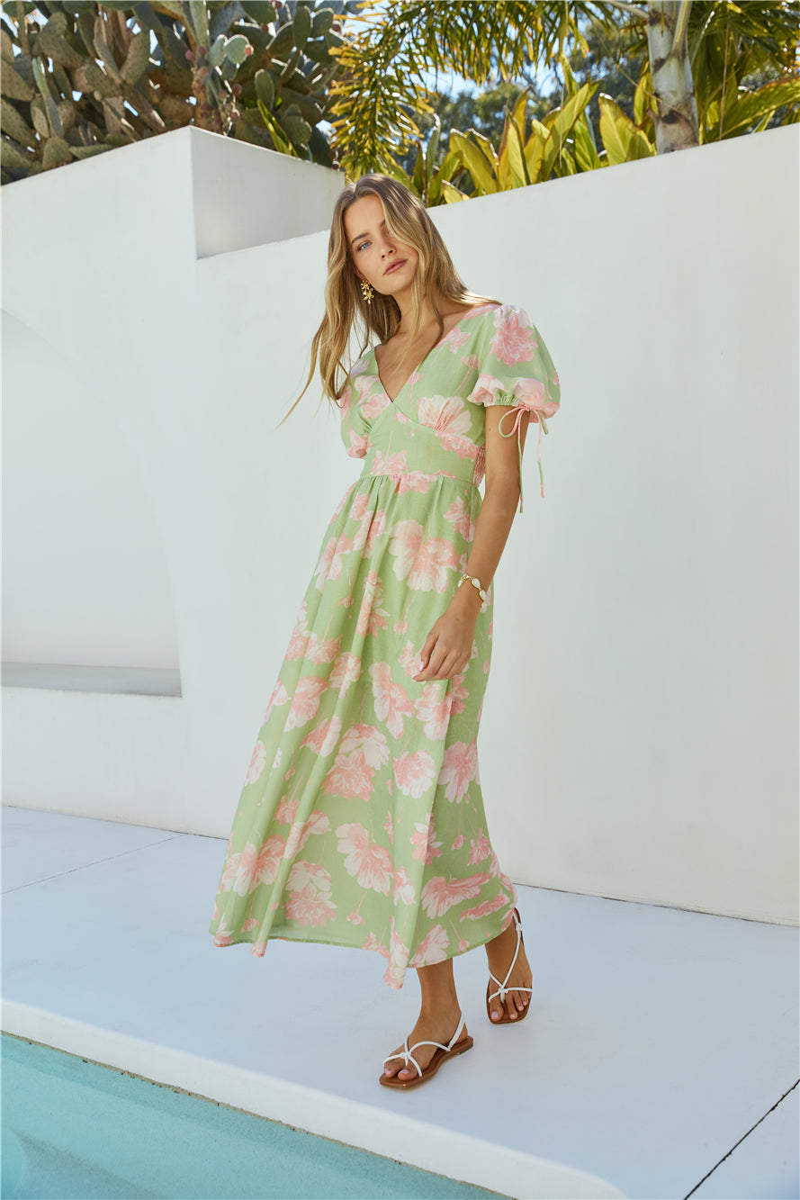 Blossom Season Maxi Dress Green