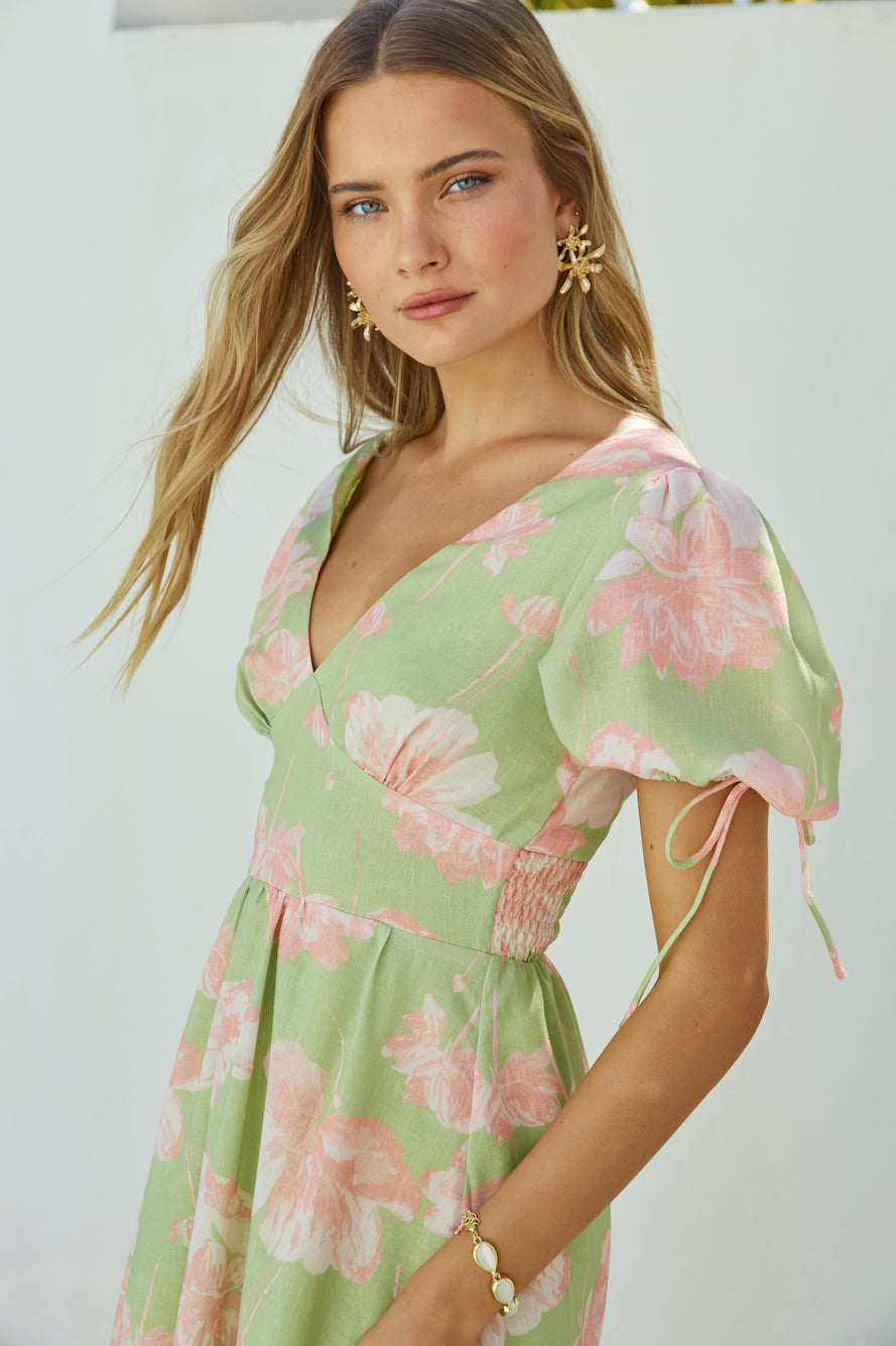 Blossom Season Maxi Dress Green