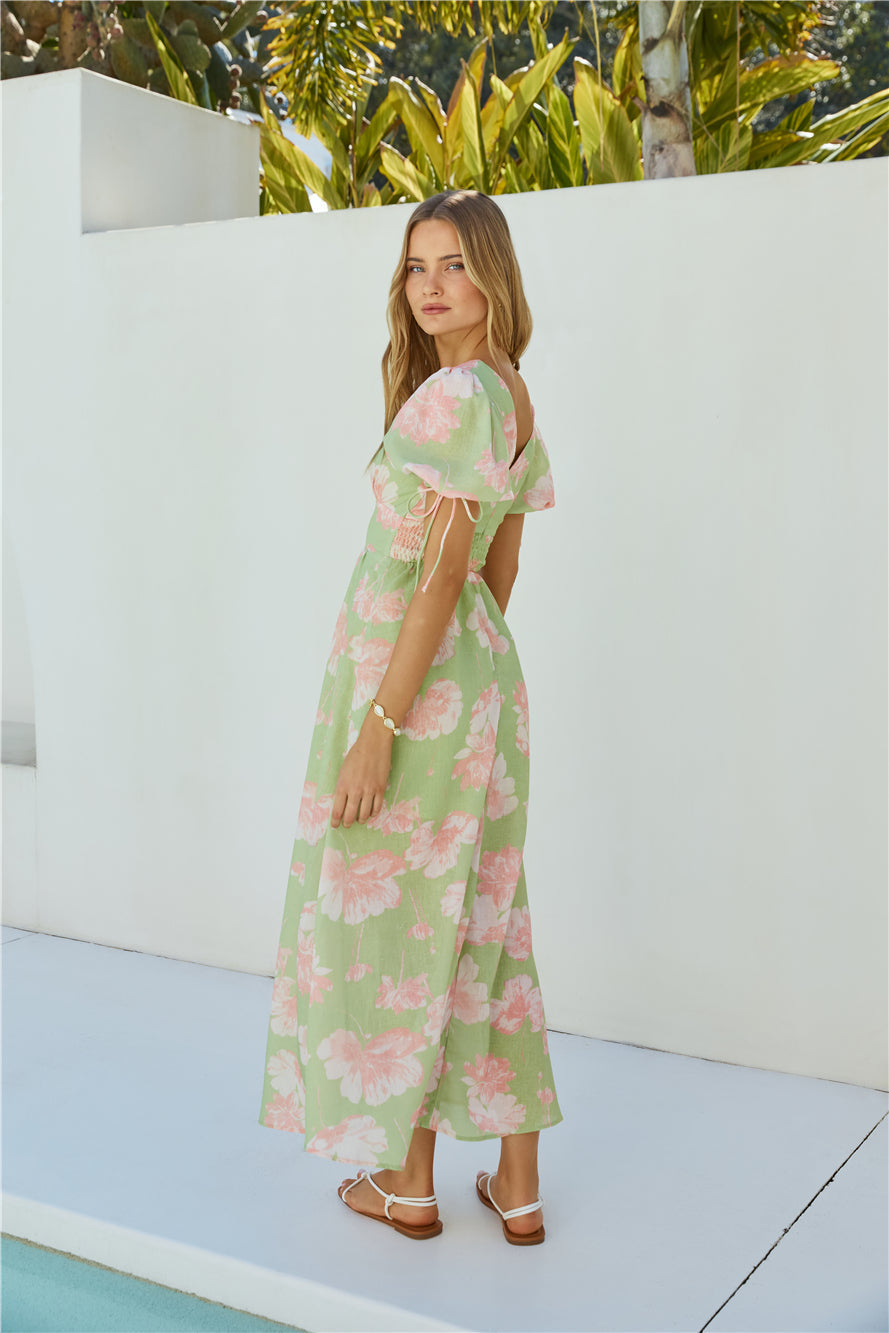 Blossom Season Maxi Dress Green