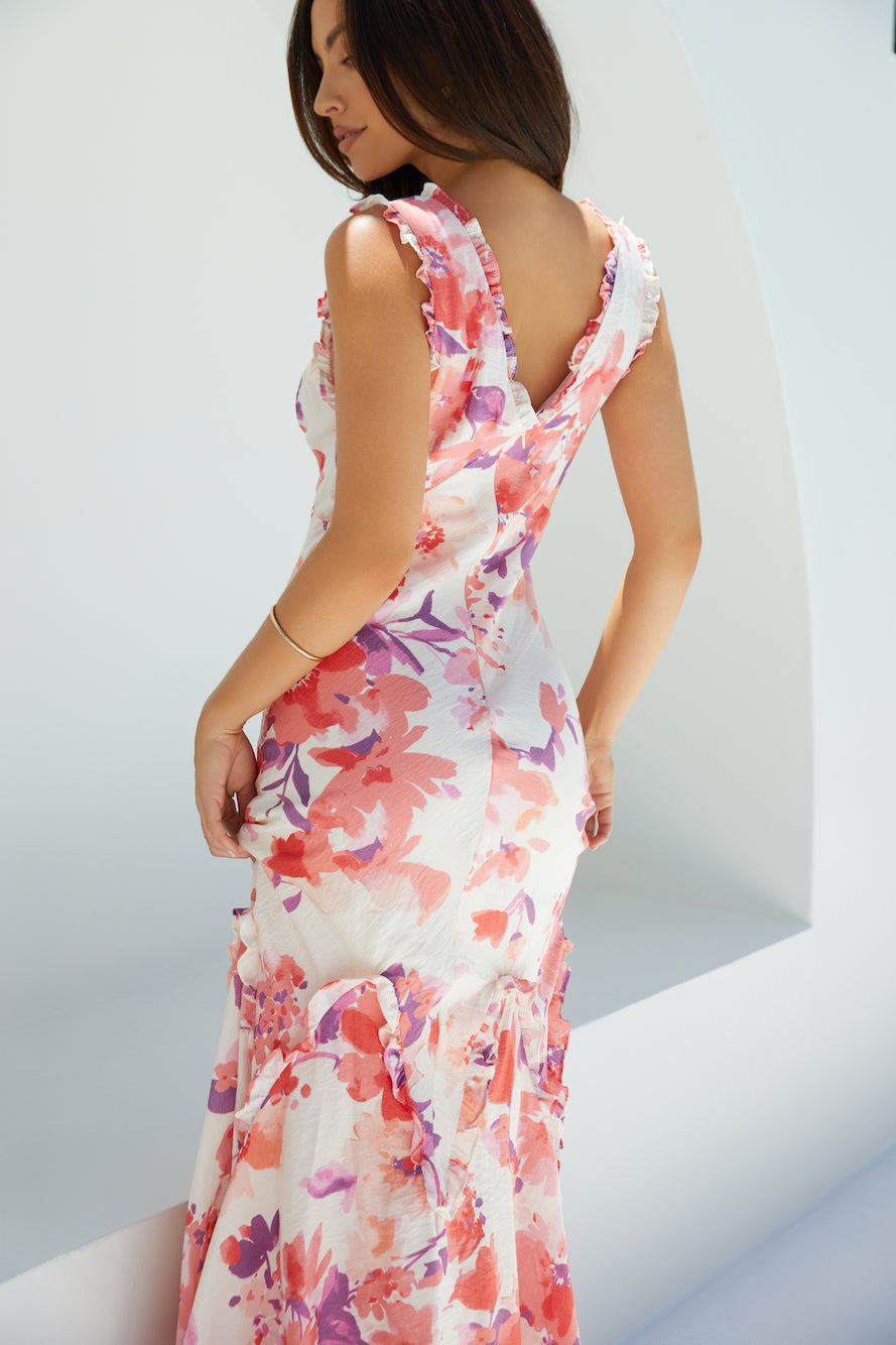Sun-kissed Charm Floral Maxi Dress