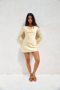 Elegant Evenings Satin Mini Dress Yellow