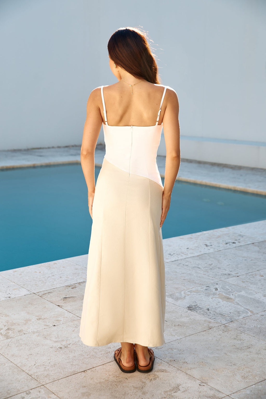 Brunch Date Midi Dress Beige