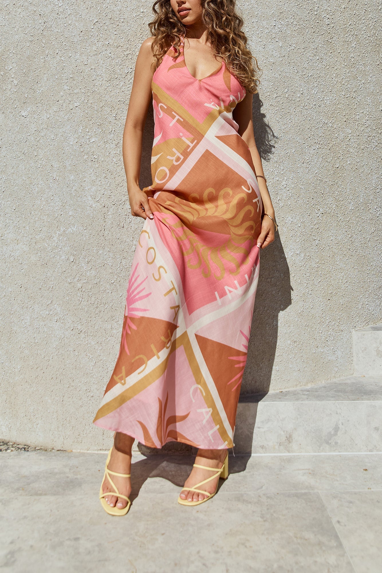 Hideaway Halter Maxi Dress Pink