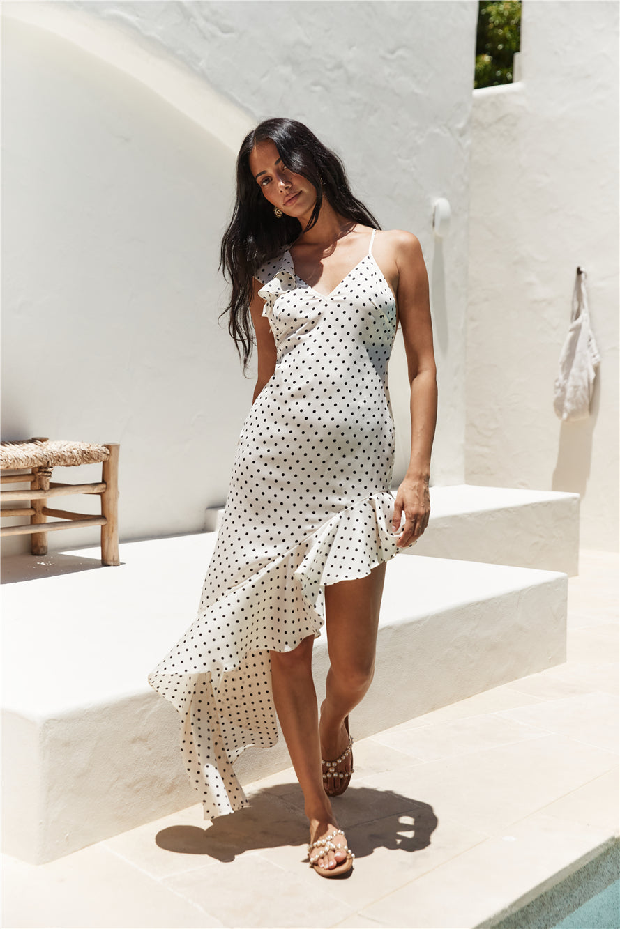 Riviera Satin Maxi Dress Cream