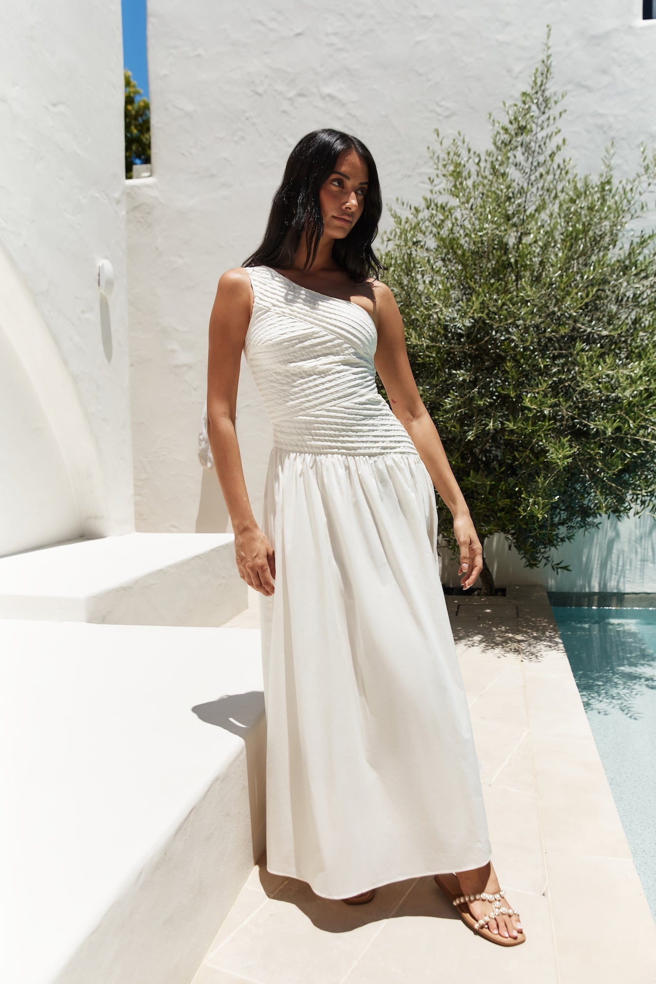 Lexi Loves Shoulder Maxi Dress Beige