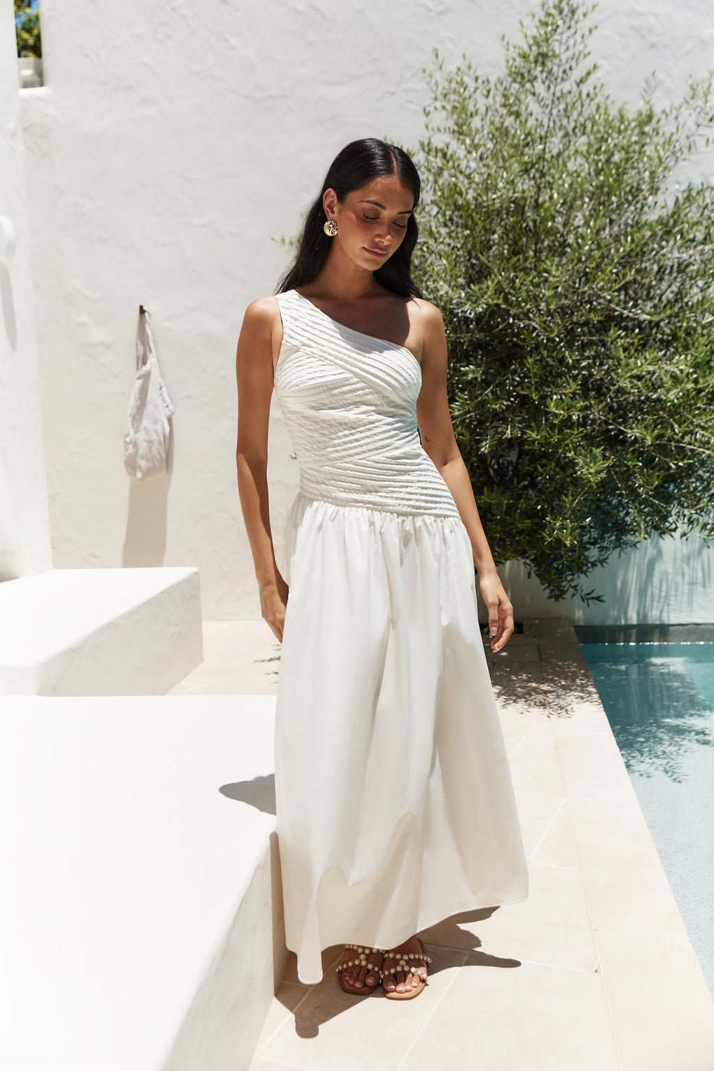 Lexi Loves Shoulder Maxi Dress Beige