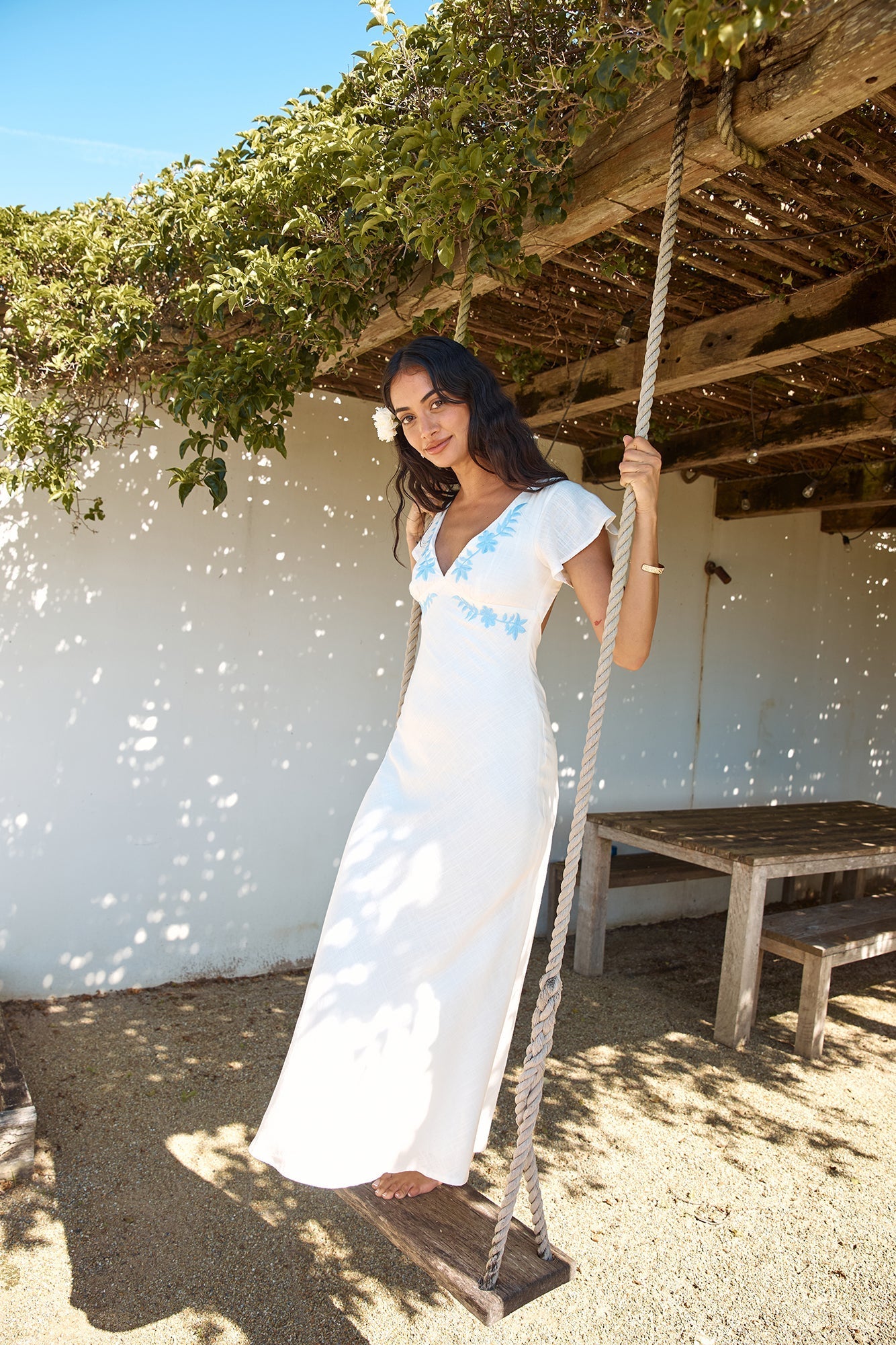 Sweetest Dreams Linen Maxi Dress White