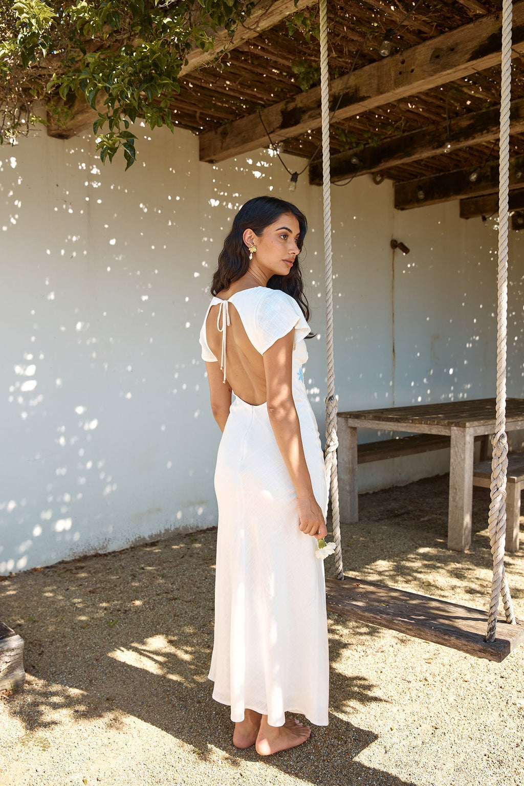 Sweetest Dreams Linen Maxi Dress White