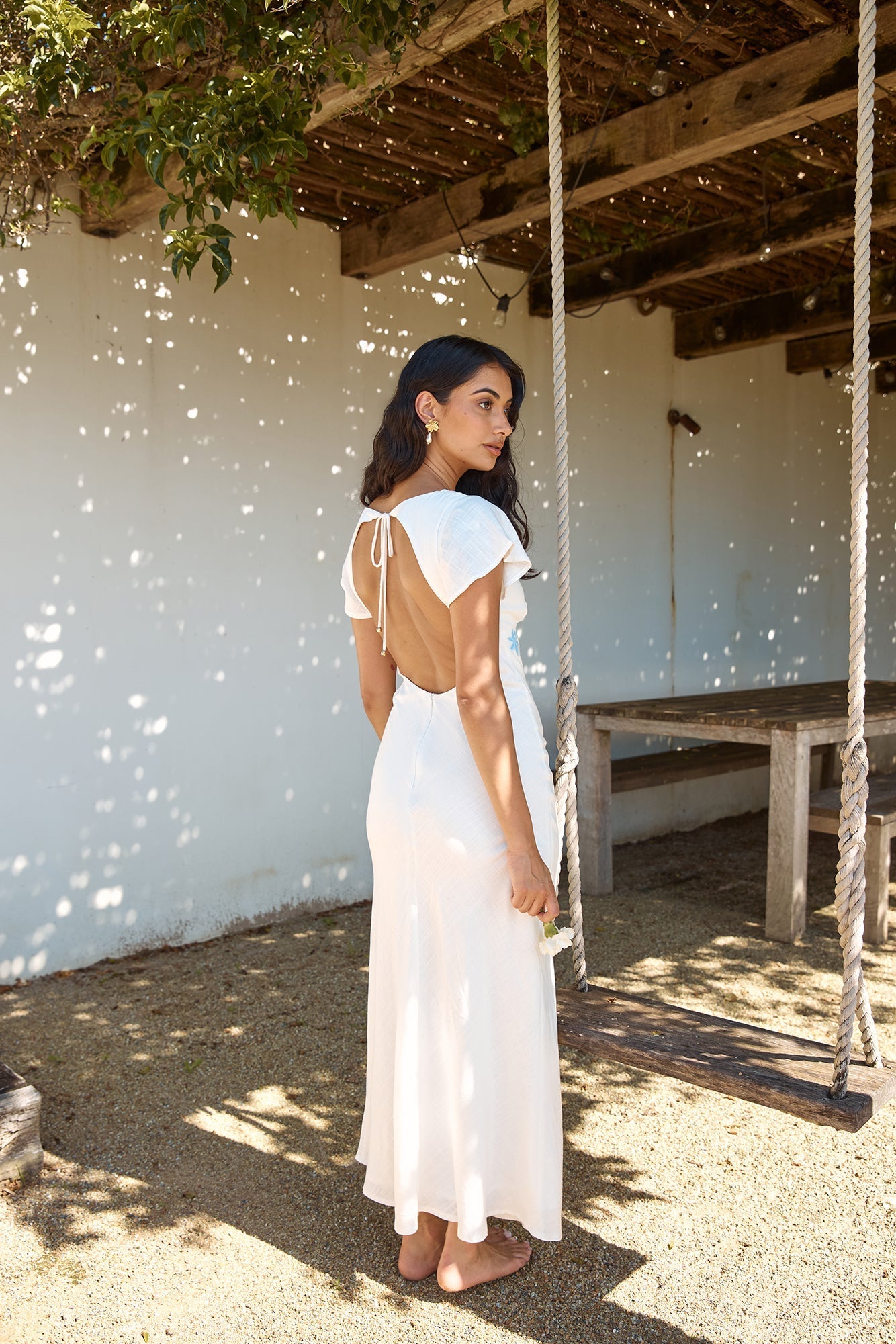 Sweetest Dreams Linen Maxi Dress White