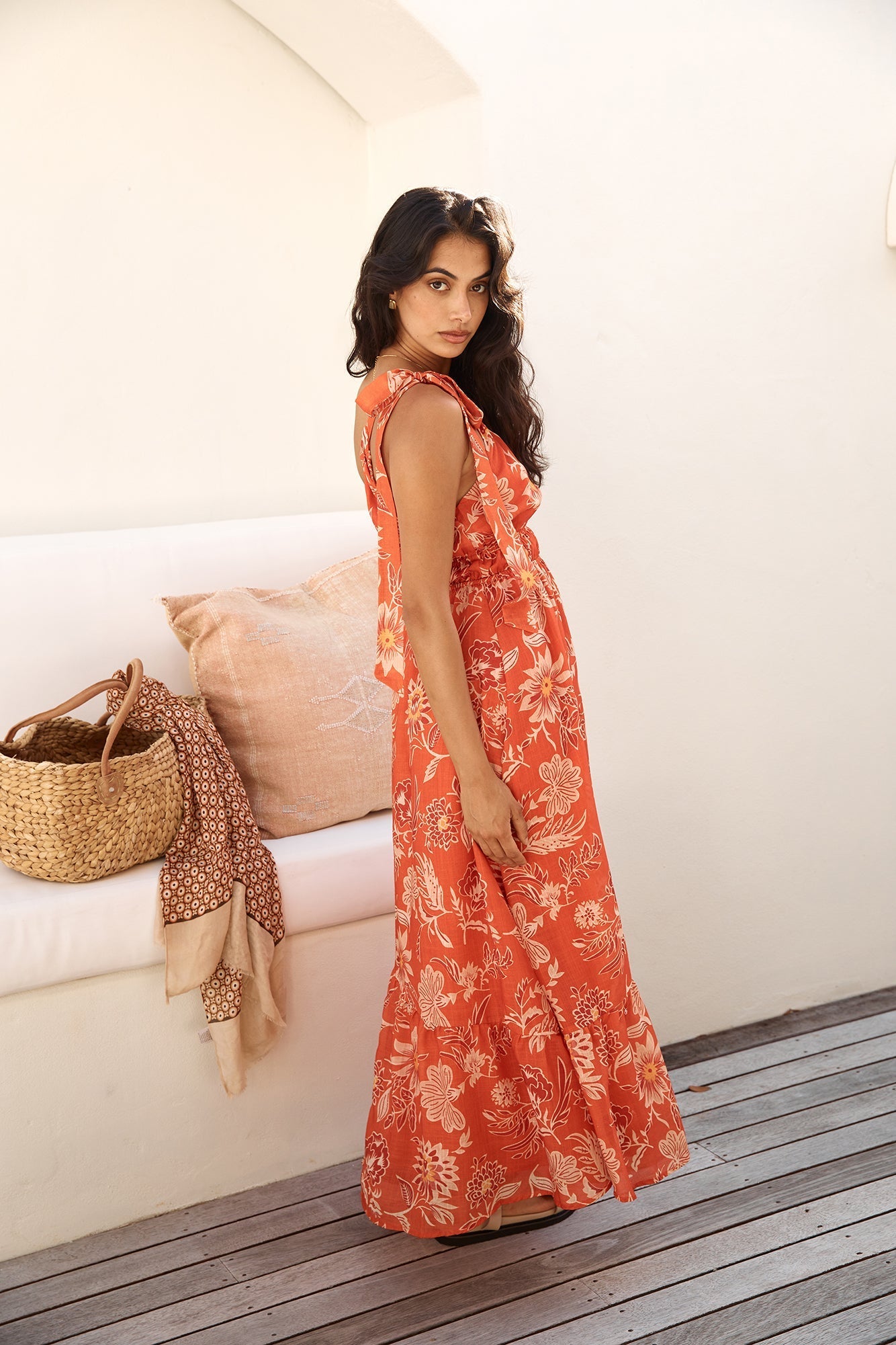 Sweet Melody One Shoulder Maxi Dress Orange