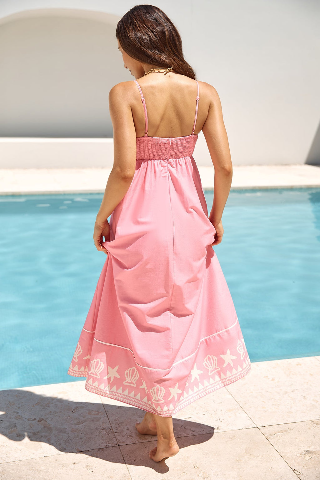 Moving Islands Maxi Dress Pink