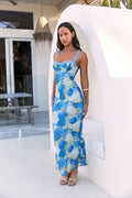 Open Your Eyes Mesh Maxi Dress Blue