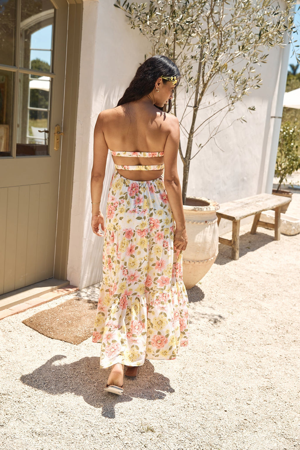Field Wanderer Strapless Maxi Dress Yellow