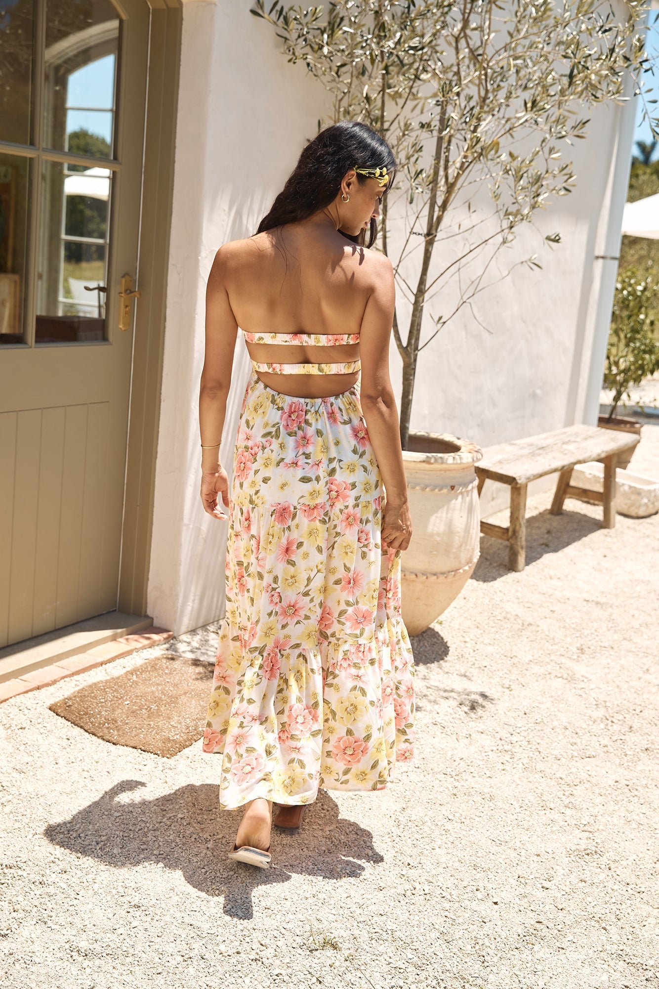 Field Wanderer Strapless Maxi Dress Yellow